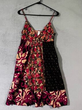No Boundaries Patchwork Print Mini Sundress Dress Junior Sz L 11/13